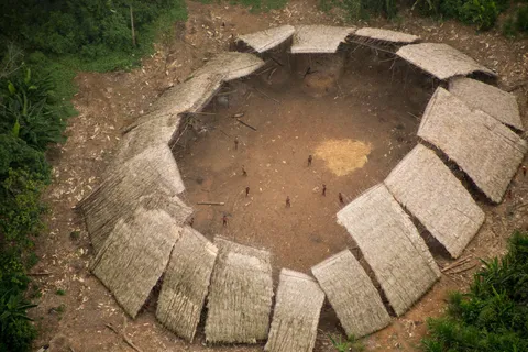 Aerial Picture of an uncontacted Amazon Tribe