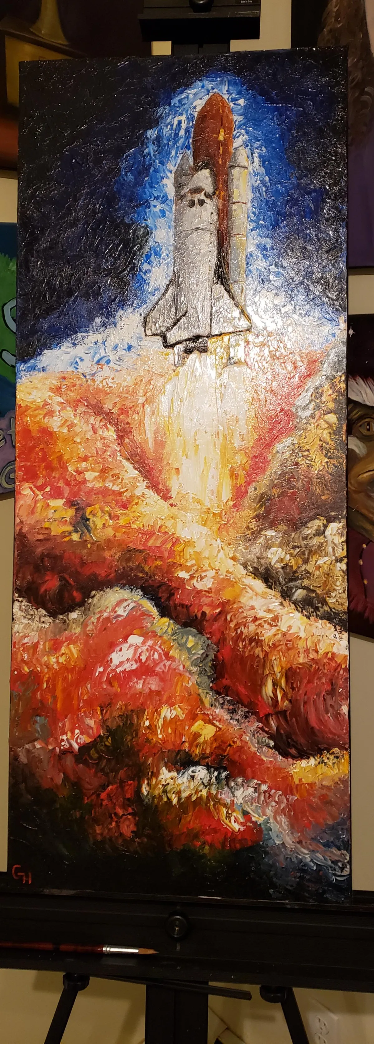 Tried the shuttle, this time in oil paint.