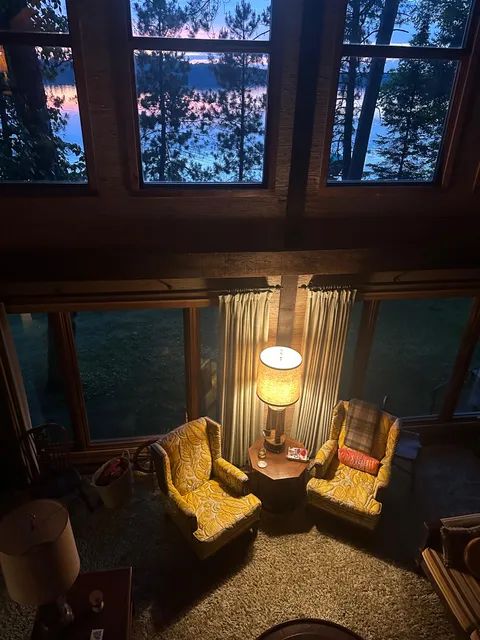 A summer sunset on a 70s cabin in northern Minnesota