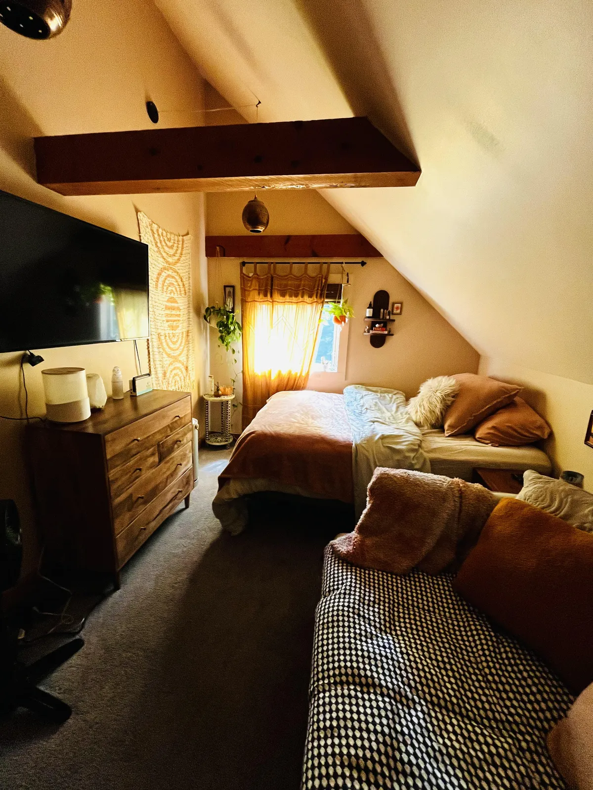 My warm toned guest bedroom