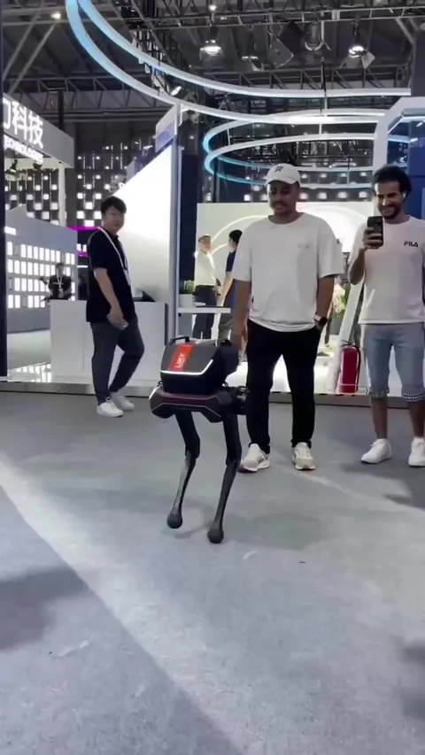 Two legged robot dog making a list