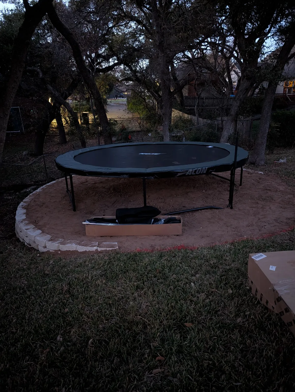 Bought a trampoline for the kids. Then remembered the hill ..
