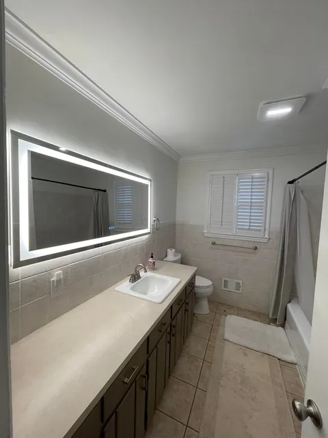 Upgraded bathroom from single to double vanity
