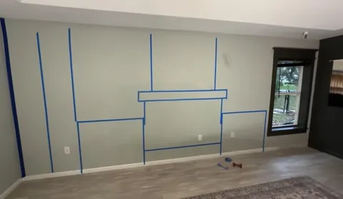 I built a fireplace, cabinets and floating shelves