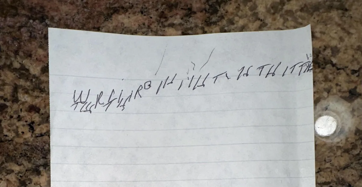 The last thing my grandpa tried to write a few days before his passing (2011)