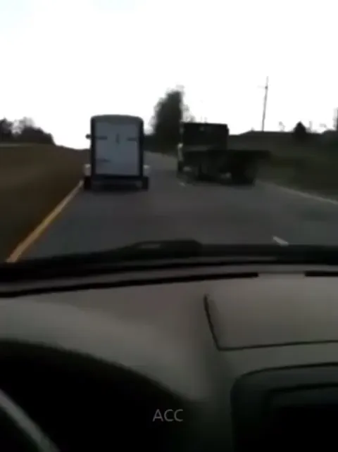 Metal pole gets shot into windshield
