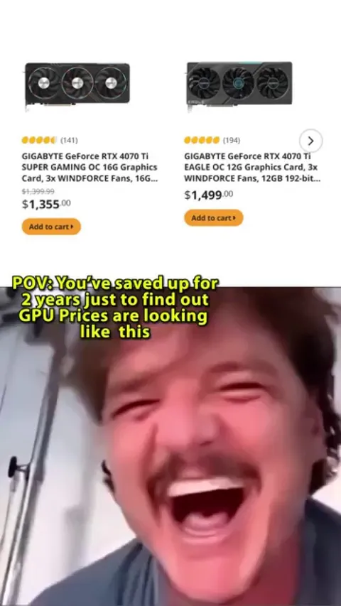 Can't wait for GPUs to cost more than the car