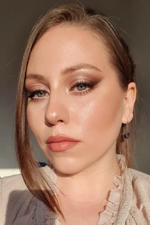 First look I did for my own wedding makeup trial