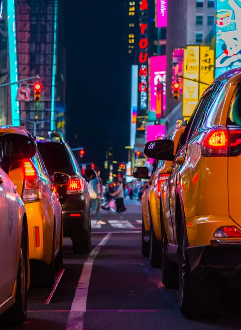 Taxis in Times Square