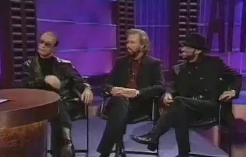 Clive Anderson as the Bee Gees walk out of a disrespectful interview