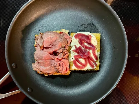 Roast beef on [homemade] focaccia