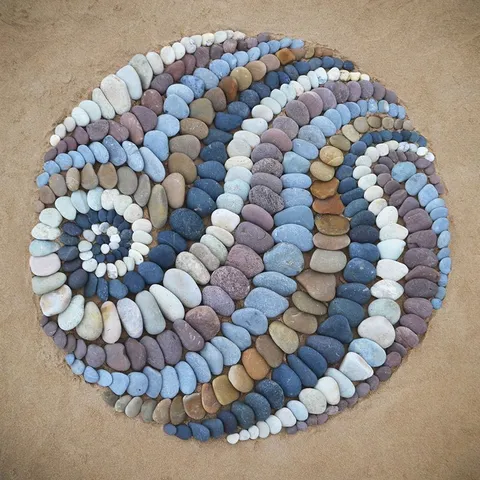 Art made with stones found on the beach