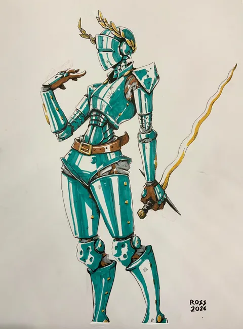 Armor Gala, Branden Ross, ink/marker, 2026 [OC]
