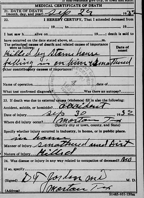 My great uncle Clark, who died when their dugout house collapsed.