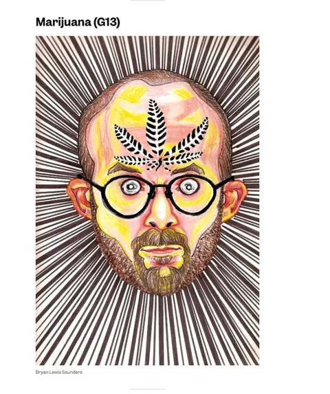 Bryan Lewis Saunders has been documenting his experiences with different drugs and intoxicants in the form of expressive self-portraits