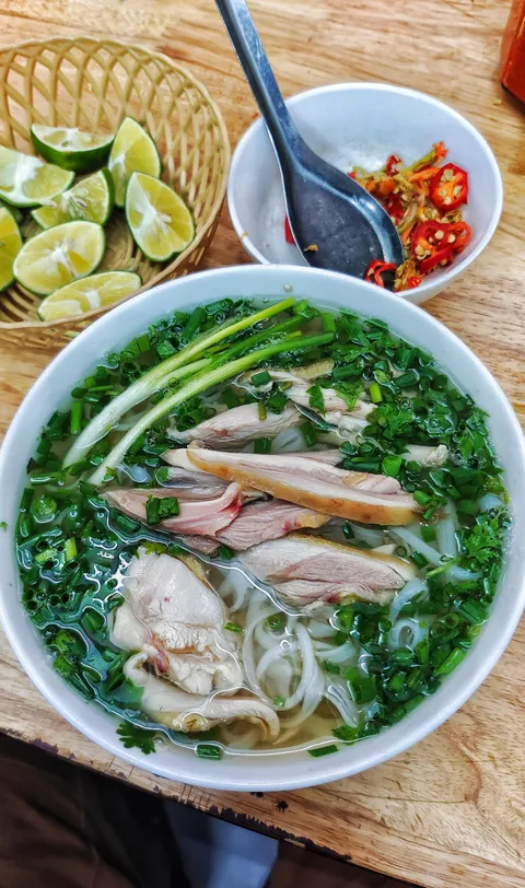 [I ate] A bowl of Vietnamese Chicken Pho in Hanoi