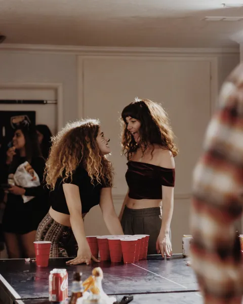 At a house party. [Color][style]