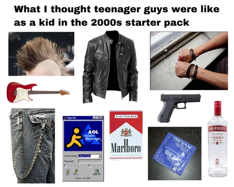 What I thought teenager guys were like as a kid in the 2000s starter pack
