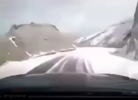Driver slides off the edge