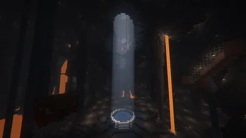 Excavating a hole for some elytra travel led to a sick god beam picture