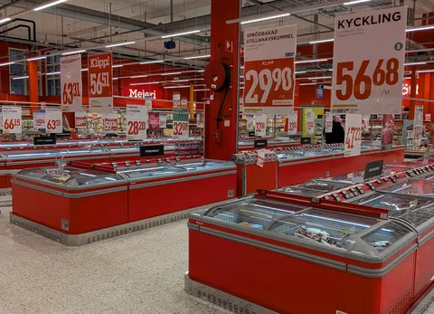 Sweden is halving the VAT (value-added tax) on food, so all the prices look weirdly specific