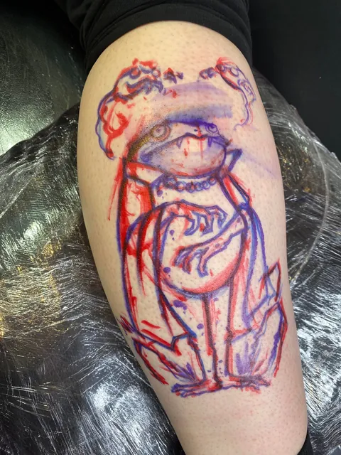 Freehand Vampire Frog i did from some time back - Tattoo done by me Jerome Les (Singapore🇸🇬)