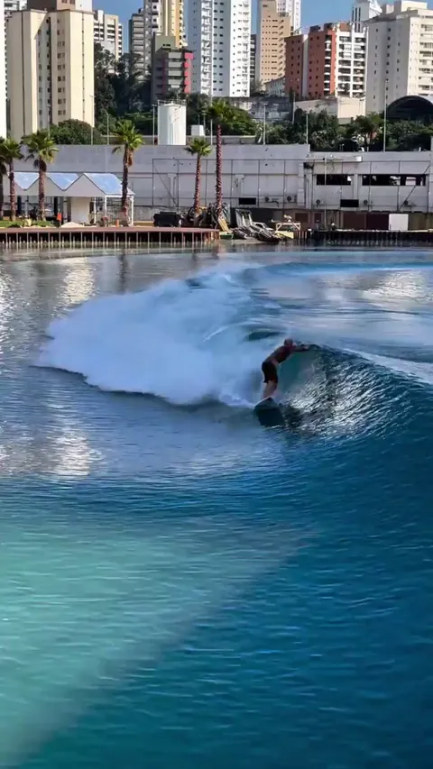 Riding a wave in clean waters