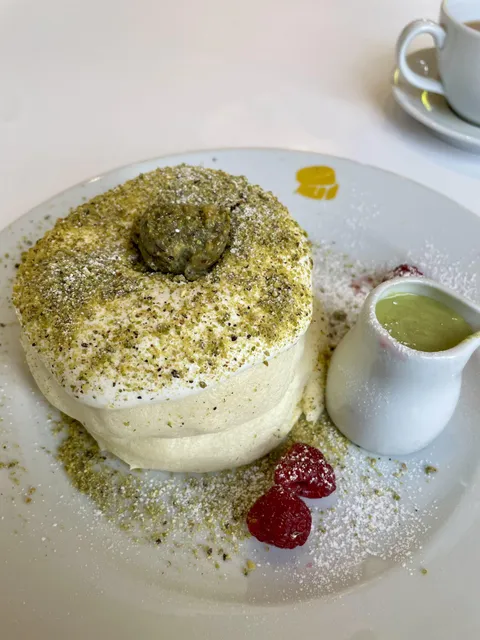 [I ate] pistachio Soufflé pancakes 