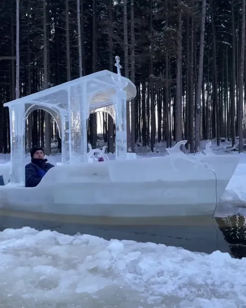 Boat made up of ice