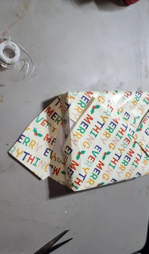 If you cut your wrapping paper to small, Try turning the gift 45 degrees!