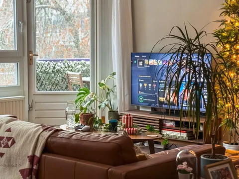 Living Room with Snow in the Netherlands