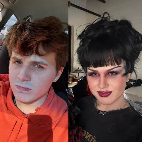 in honor of Halloweekend i want to share my drag transformation 😈🎃