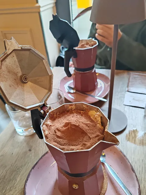 This tiramisu served in moka pot