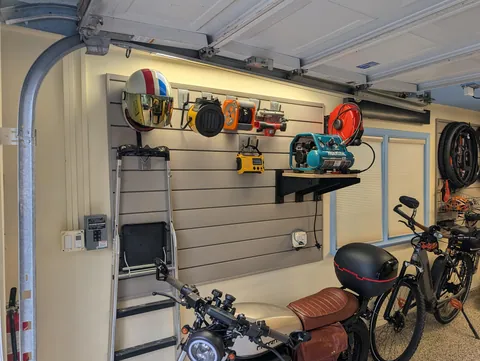 Completed my Tron-themed garage/workshop project