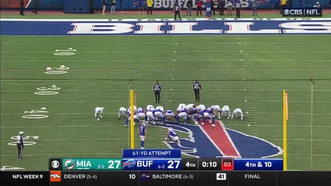 [Highlight] Tyler Bass hits a 61 yard field goal to give the Bills the lead!