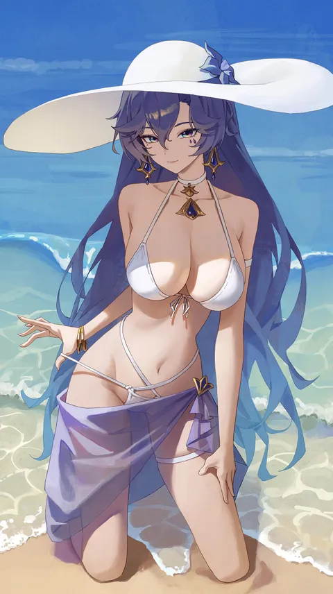 Cantarella in bikini and sarong (lamidraws)