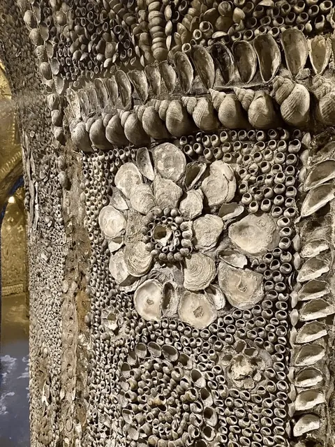 A man in 1835 was digging a duck pond and accidentally uncovered a 70-foot tunnel made of 2,000 sq ft of mosaic made from 4.6 million shells (mussels, cockles, whelks, limpets, oysters, scallops).