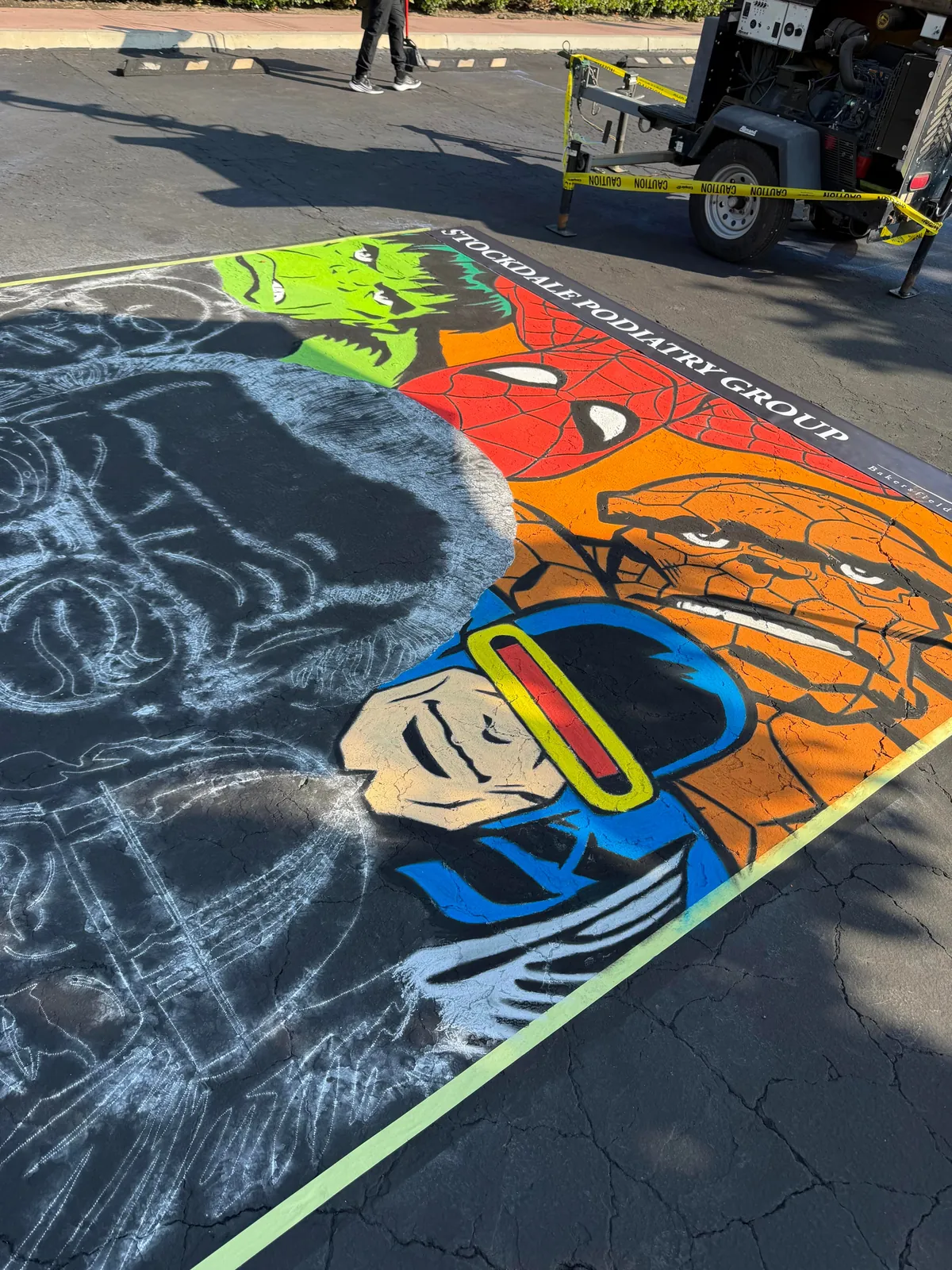 I spent 38 hours over the last 4 days completing this chalk art piece for a local festival.