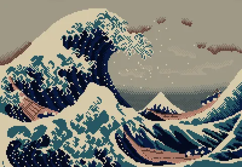 [OC][NEWBIE][SO TIRED] The great wave off kanagawa, done in practically one sitting (I havent left my chair all day xD) also i haven't slept, total time...12 hours?