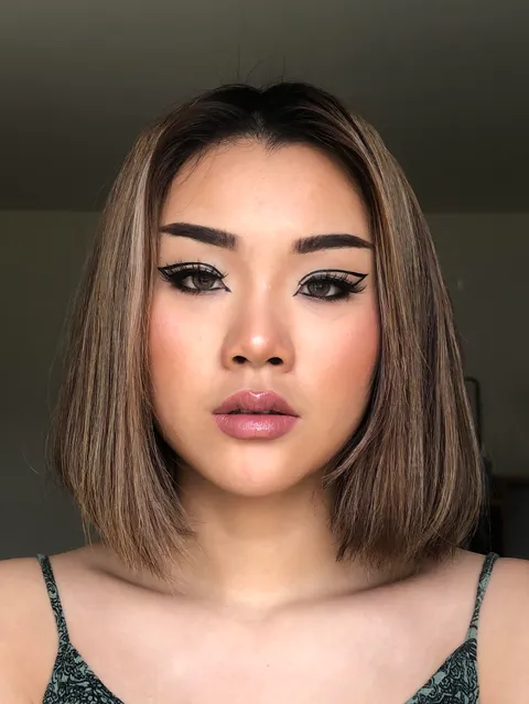 a recreation of Madison Beer’s graphic liner look on my double lids :)