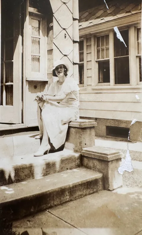 Grandma Stella dolled up vs tomboy mode, late 1920s, Southampton, NY