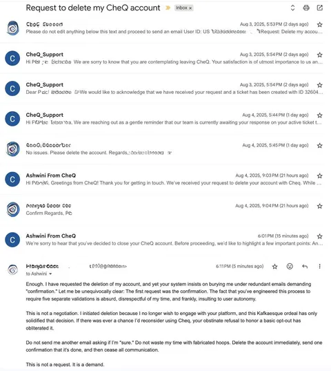Deleting my account shouldn’t require 5 confirmations. JUST DO IT.
