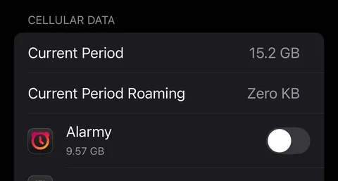 Alarmy used 9GB of my data and 50% of my battery in the background