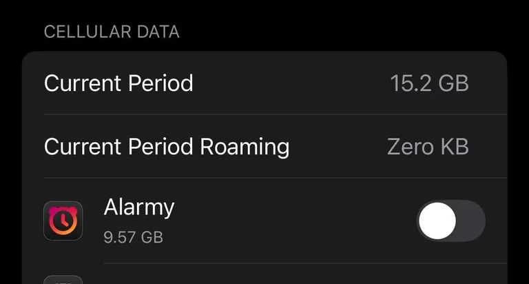 Alarmy used 9GB of my data and 50% of my battery in the background