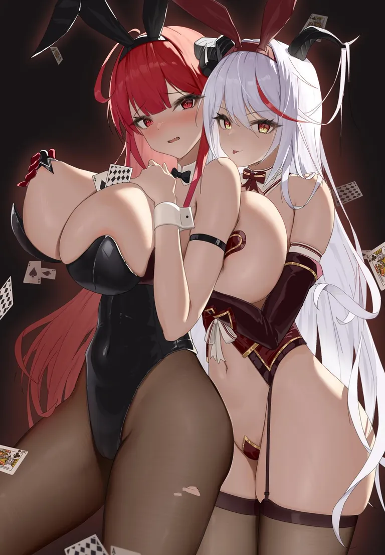 Ägir touching her breast friend [Azur Lane]