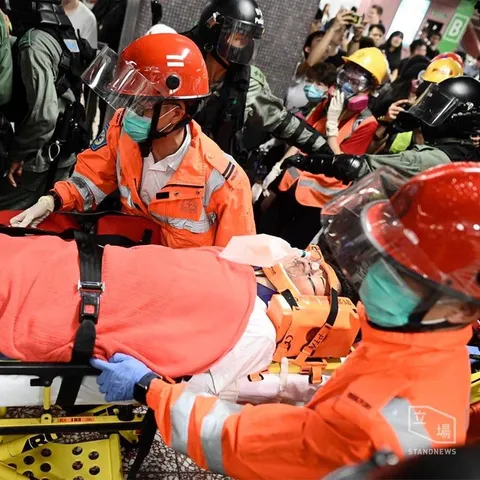 Hong Kong Police beat and broke this teenager's neck. They refused to untie his hands for first aid after he lost consciousness for 20 minutes until a firefighter forced them to.