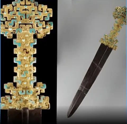 Ancient Chinese Qin sword - dating back to 770-476 B.C. Possibly owned by a prestigious warrior or high-ranking noble.