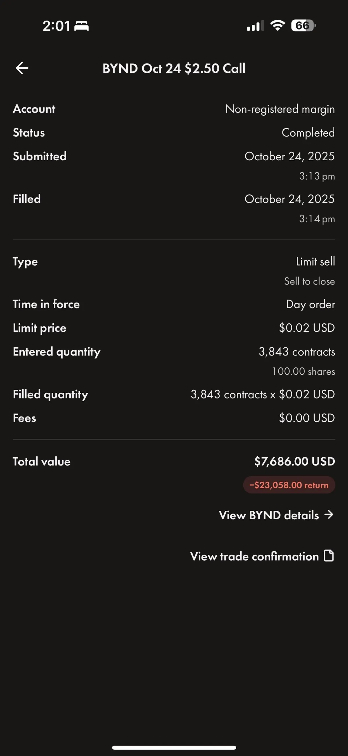 Over 125K USD loss on BYND