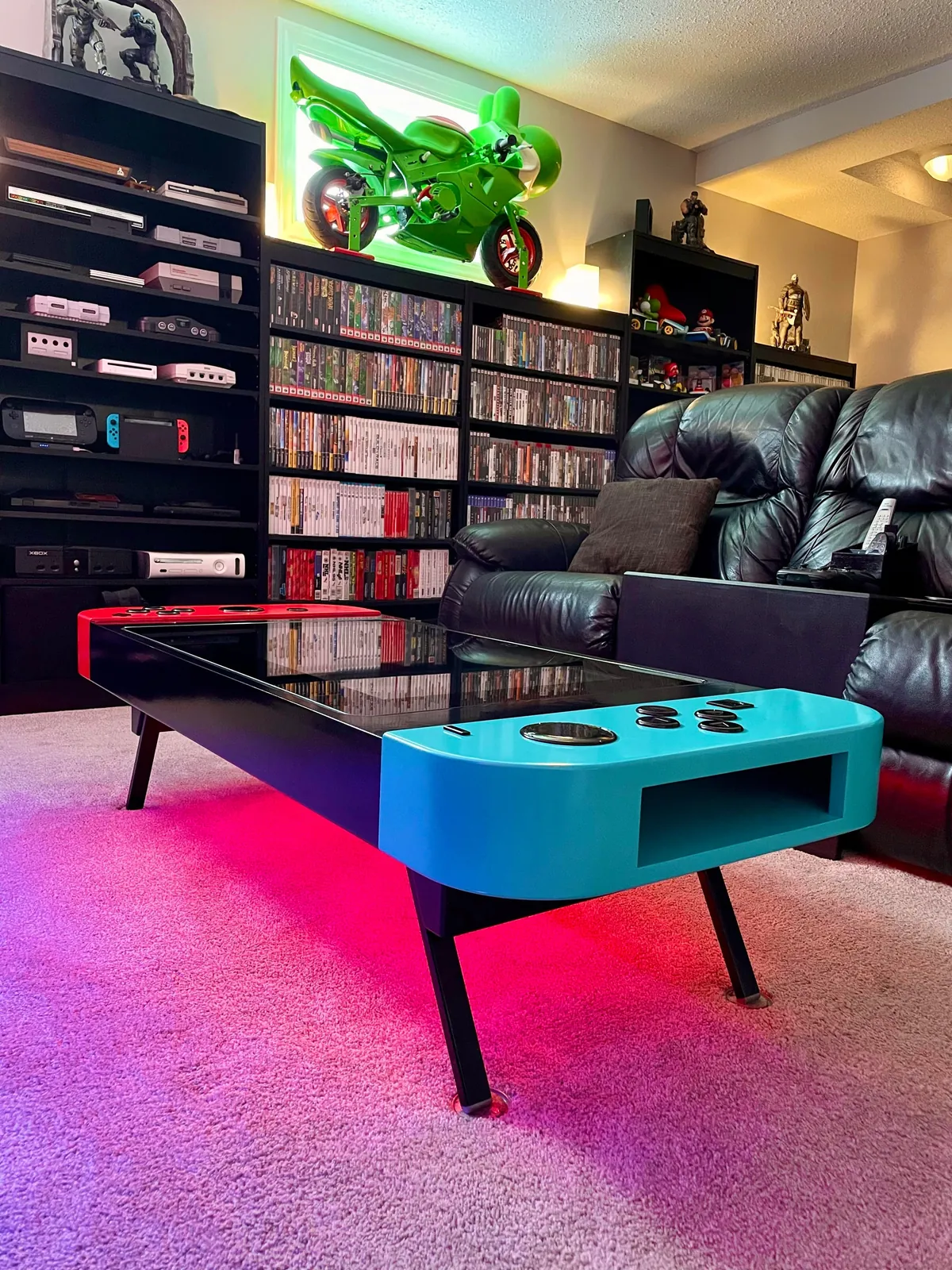 Game table in the shape of Nintendo Switch