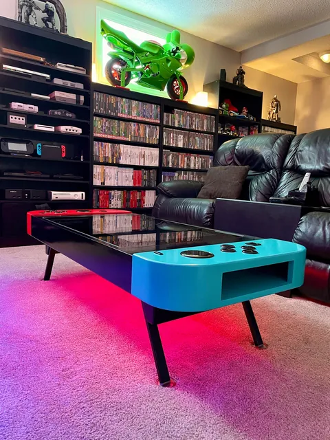 Game table in the shape of Nintendo Switch